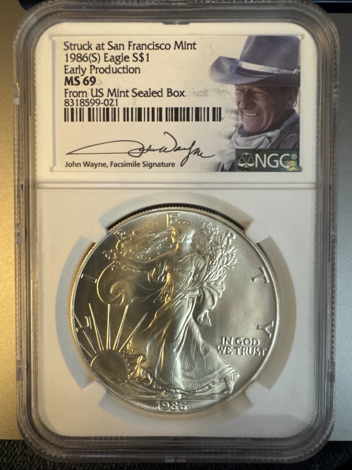 John Wayne 1986 Silver $1